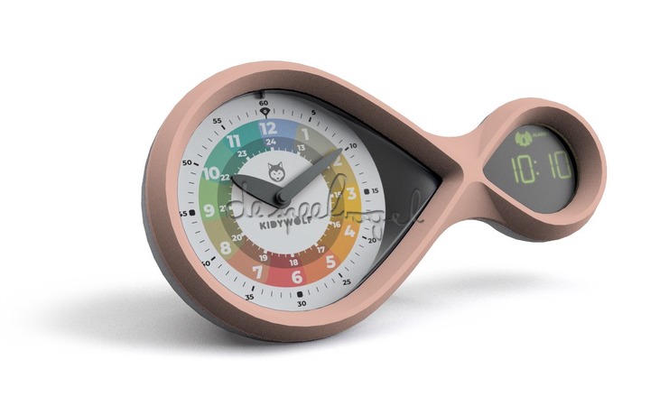 KIDYALARM Brons - Wekker met fosforescerende wijzerplaat en digitaal display KIDYALARM Brons - Wekker met fosforescerende wijzerplaat en digitaal display