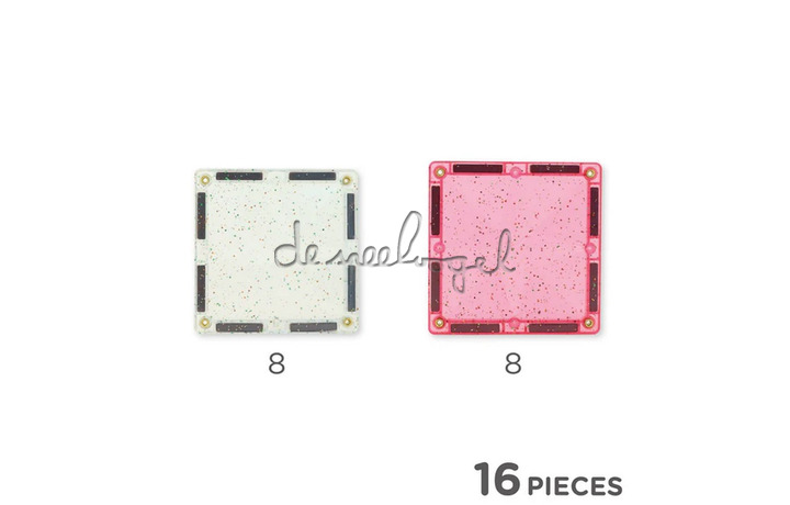 1029 Cleverclixx Glitter Tiles Pack Transparent Pink 1029 Cleverclixx Glitter Tiles Pack Transparent Pink