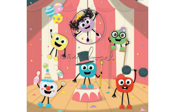 Glopals Characters Party -white Glopals Characters Party -white