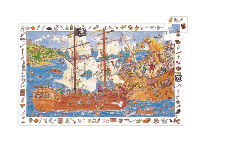 DJ07506 puzzel piraten 100 st  DJ07506 puzzel piraten 100 st