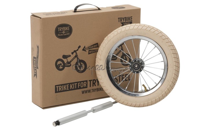 terugtrekken Mooie vrouw vat Trybike metalen loopfiets vintage trike kit - wit wiel van het merk Trybike  bij De Speelvogel