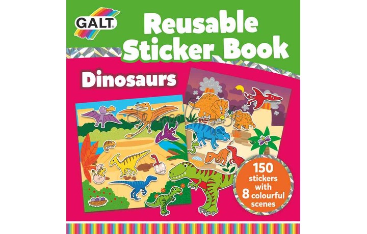 1005101 Boek met herbruikbare stickers-Dinosaurussen