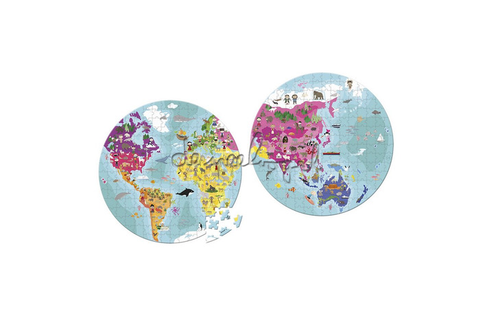 J02655 Puzzel, Kaart van de Wereld Dubbelzijdig 208st J02655 Puzzel, Kaart van de Wereld Dubbelzijdig 208st