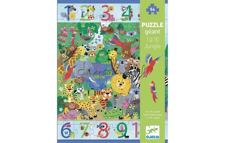 DJ07148 Puzzel 1 à 10 Jungle 54 st DJ07148 Puzzel 1 à 10 Jungle 54 st