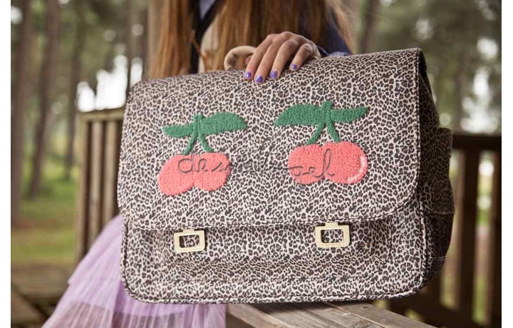Itd22184 Boekentas Midi Leopard Cherry 6 8j van het merk Jeune